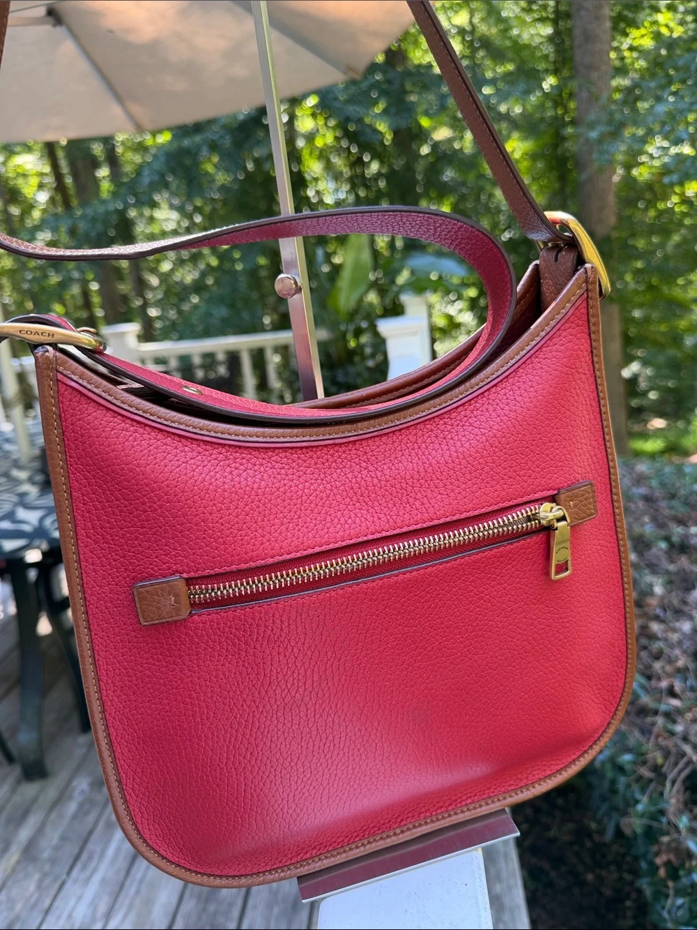 Coach Emory 1941 Collection Crossbody Colorblock Red Apple Glovetanned leather